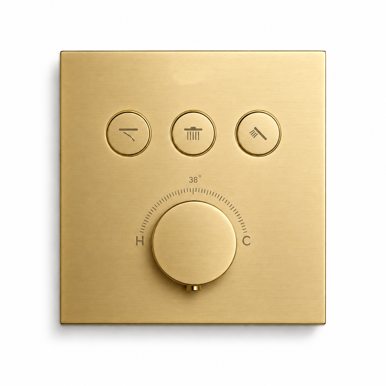 Square Wall-Mounted Concealed 3-Way Thermostatic Shower Valve with Trim Plate iKON-TST3001