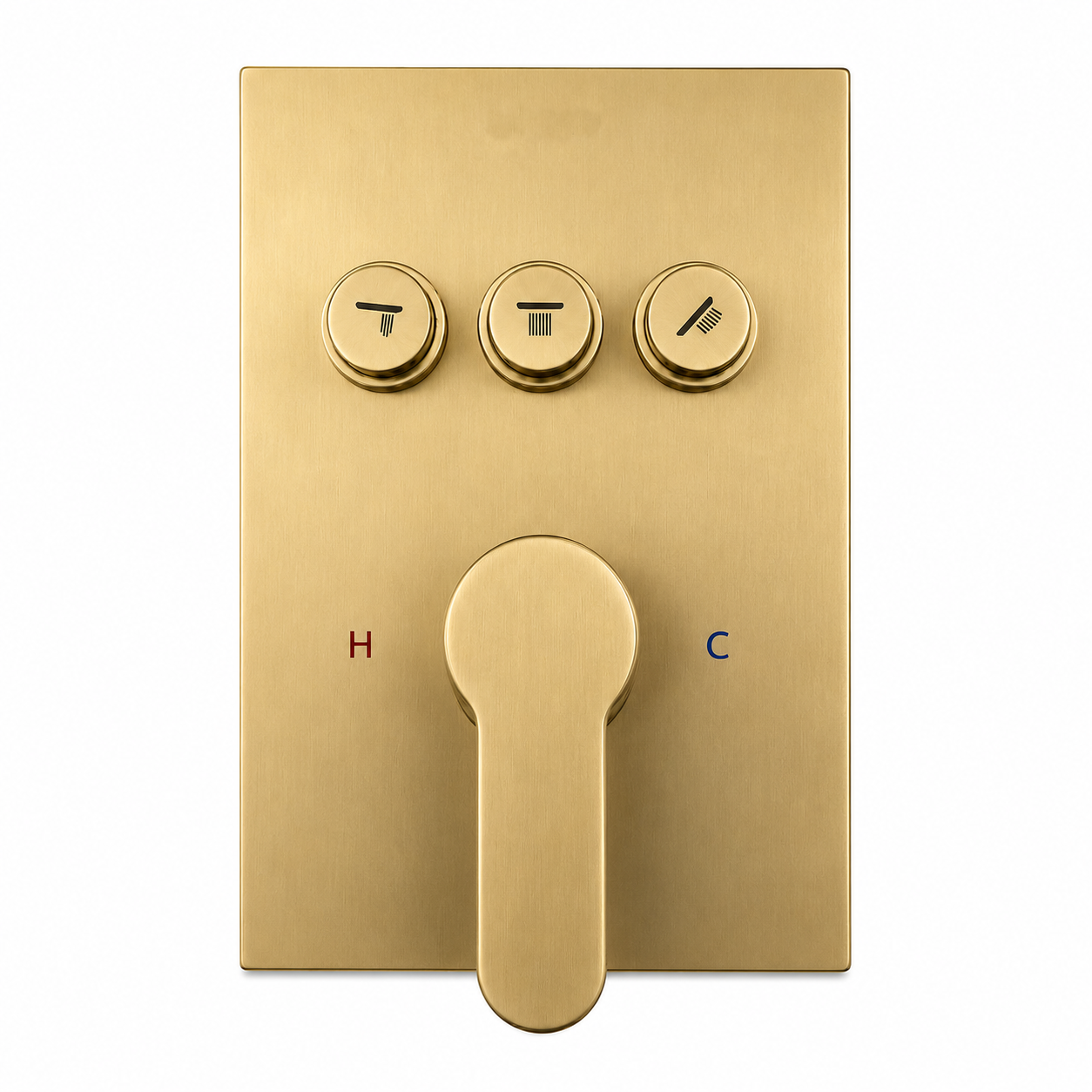 Square Wall-Mounted Concealed 3-Way Shower Valve with Pressure Balancing and Trim Plate iKON-PBV2000