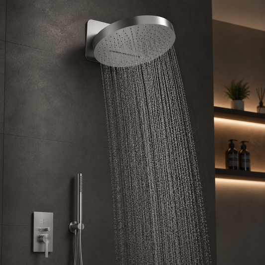 2-Function Round Wall-Mounted Rain & Waterfall Shower Head iKON-SHI063232