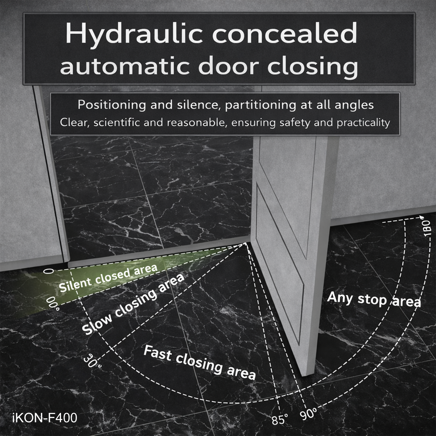 Buffer Concealed Hydraulic Hinge iKON-F400 (7.64"x1.18")