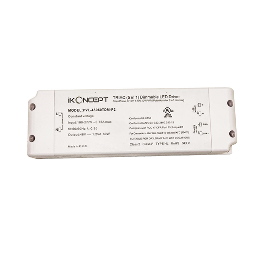 60W 48V 1.25A Dimmable LED Driver (5-in-1 Multi-Function) iKON-PVL-48060TDM-P2