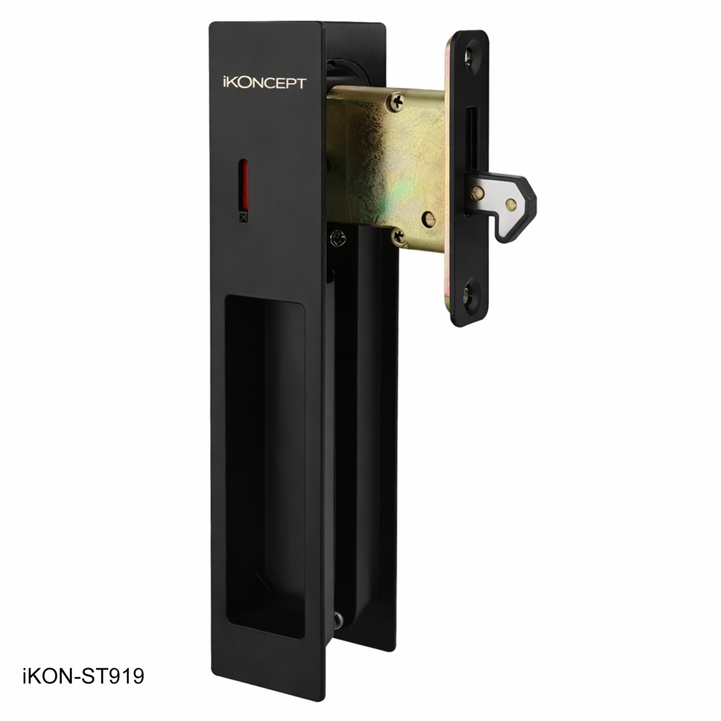 Matte Black Flush Privacy iKON-ST919 Lock for Sliding and Pocket Doors