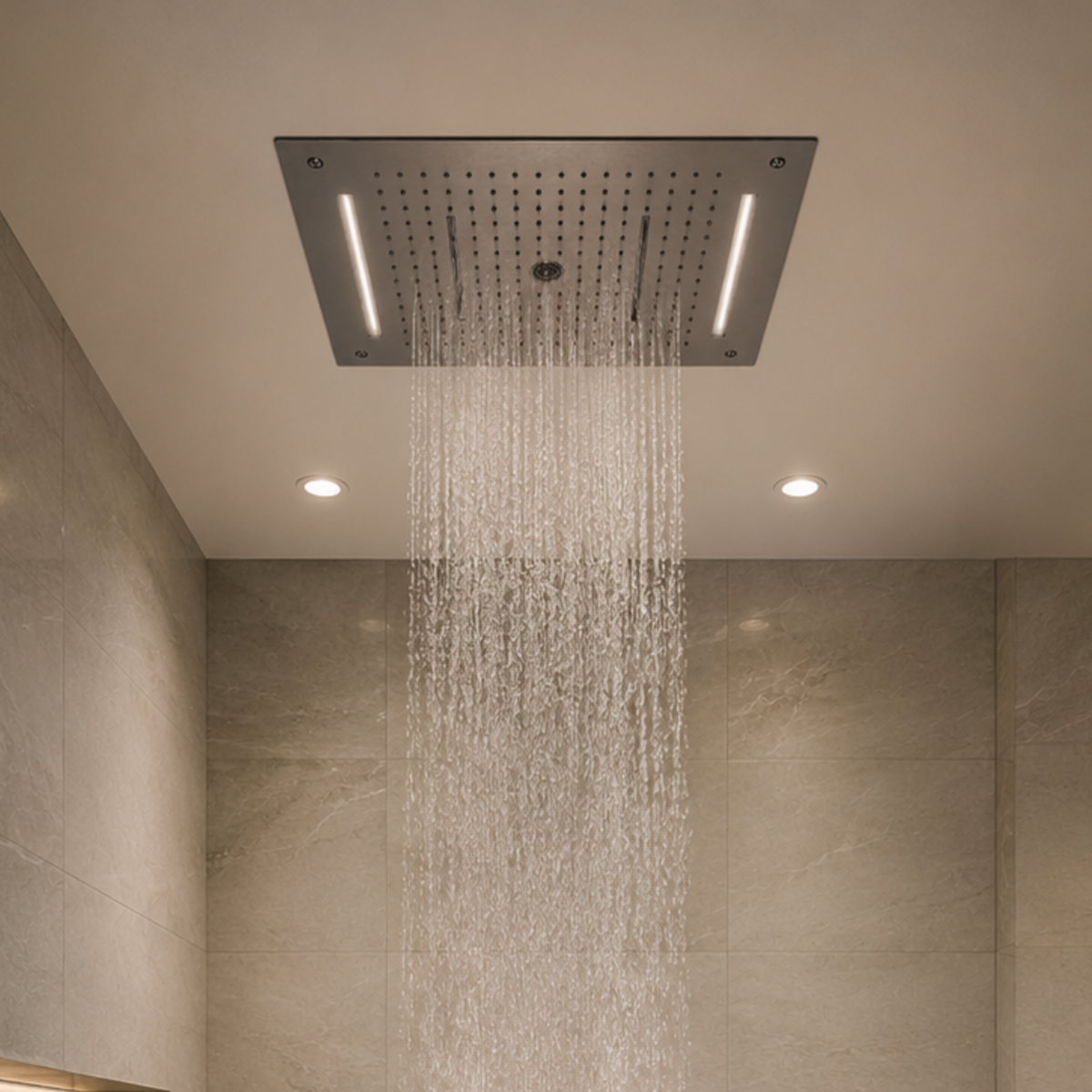 Large Rectangular Ceiling-Mounted Flush Double Overhead Shower Head iKON-SHL2702