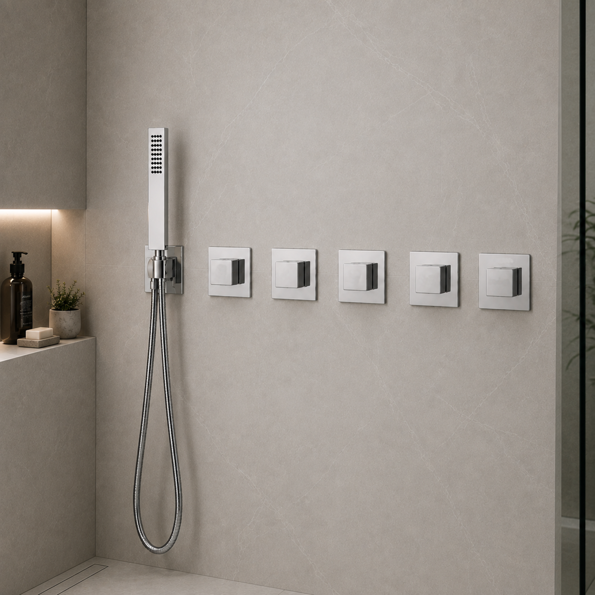 4-Way Thermostatic Shower Rough-In Valve with Integrated Mounting Rail & Protective Boxes iKON-AH514100
