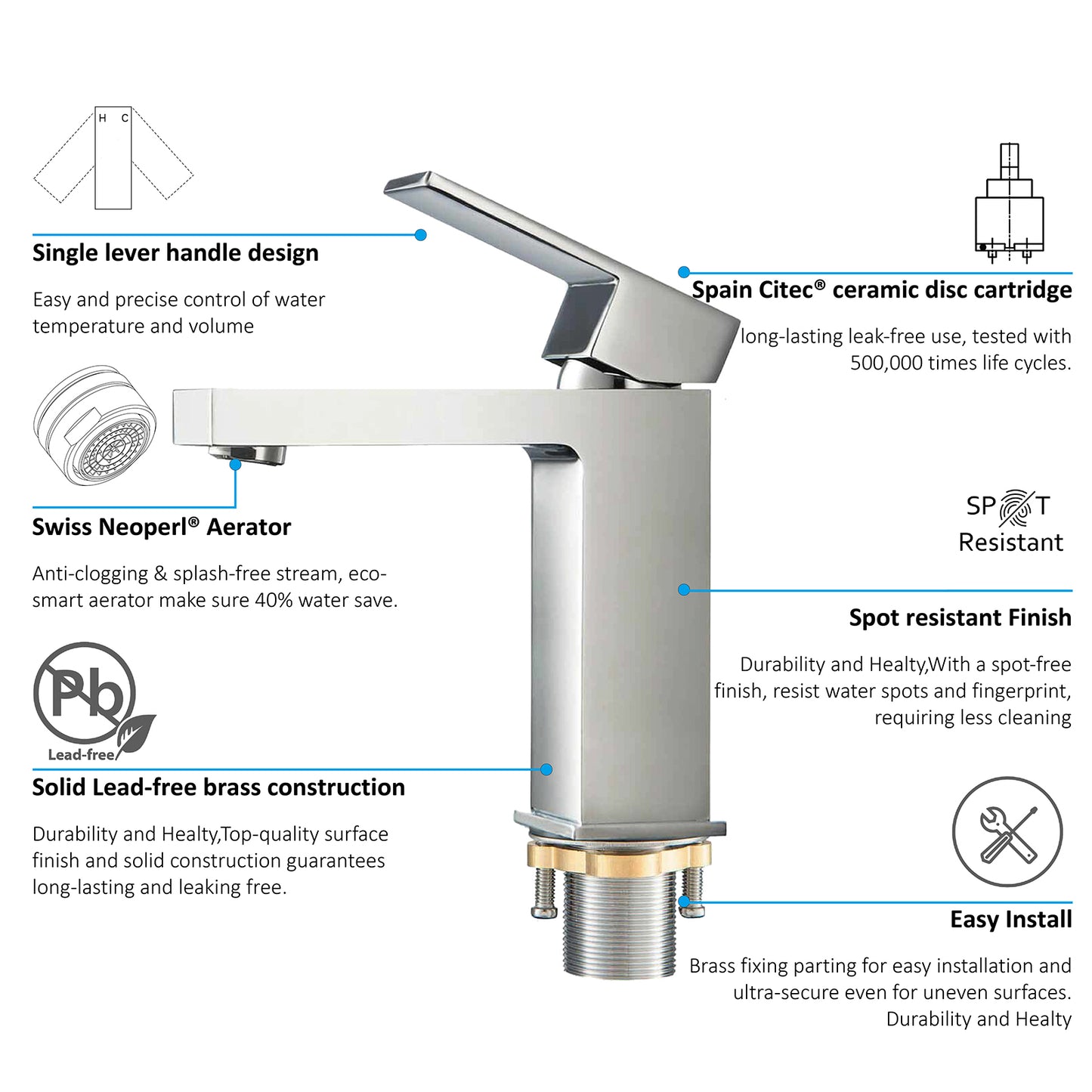 Single Handle Bathroom Faucet iKON-AB000000