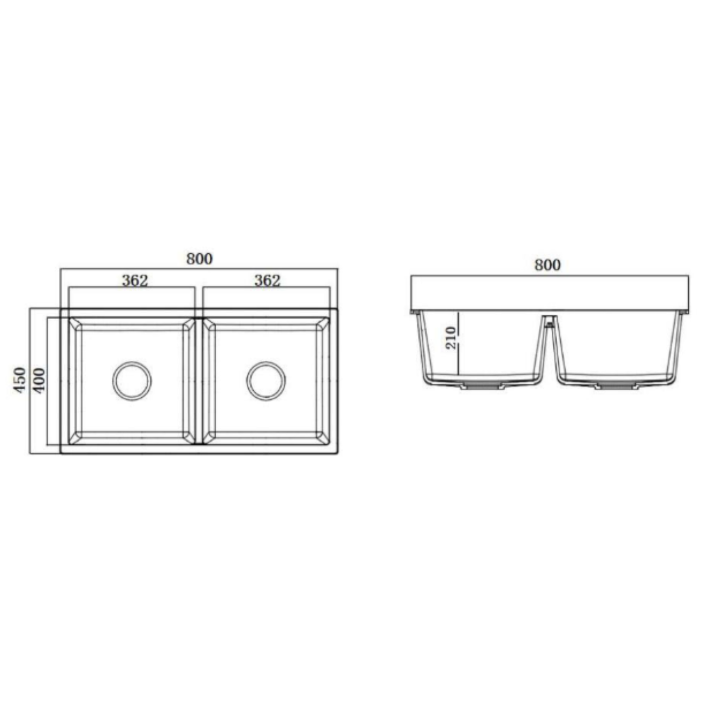 Modern Granite Kitchen Sink iKON-ACD7008