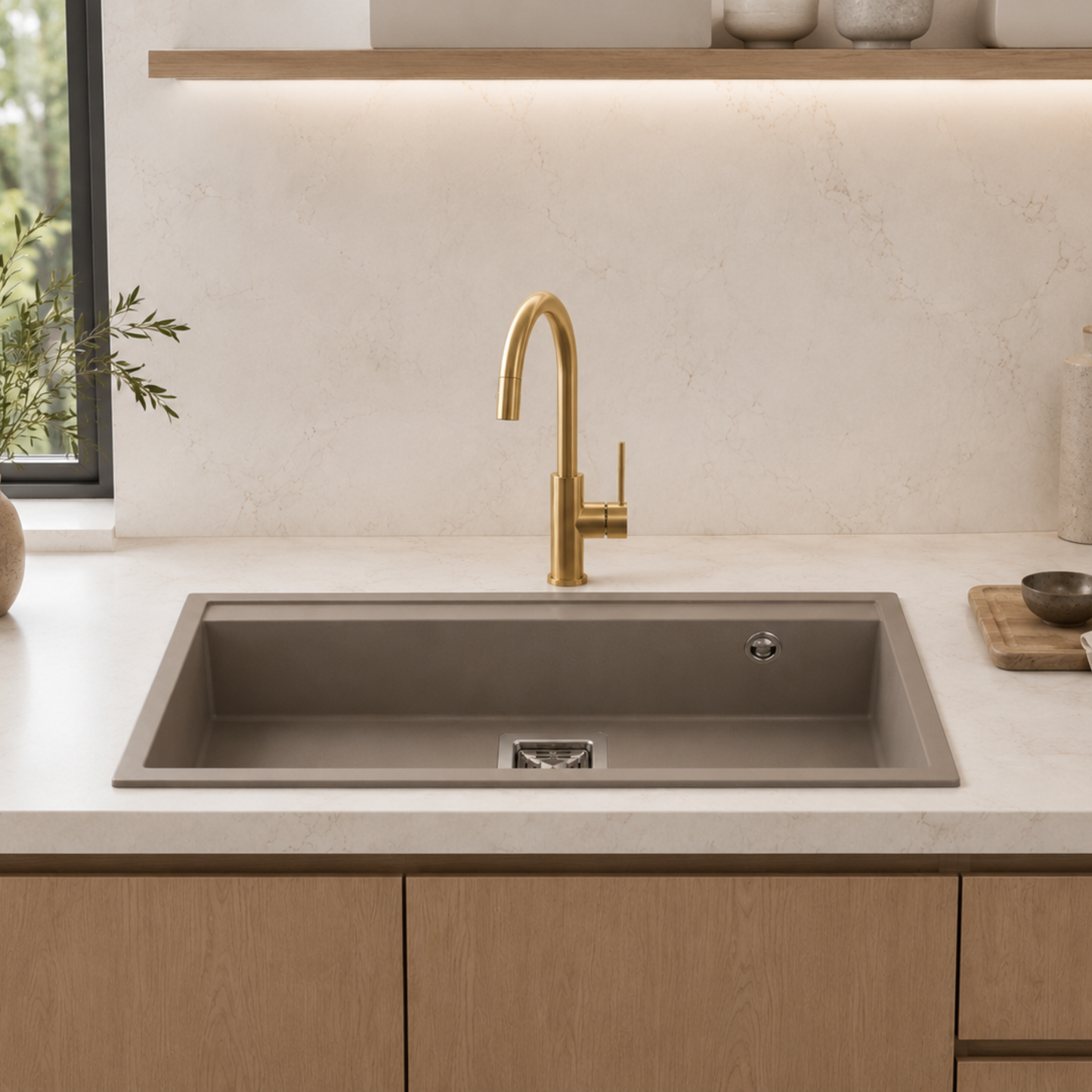 Modern Granite Kitchen Sink iKON-ADS5002
