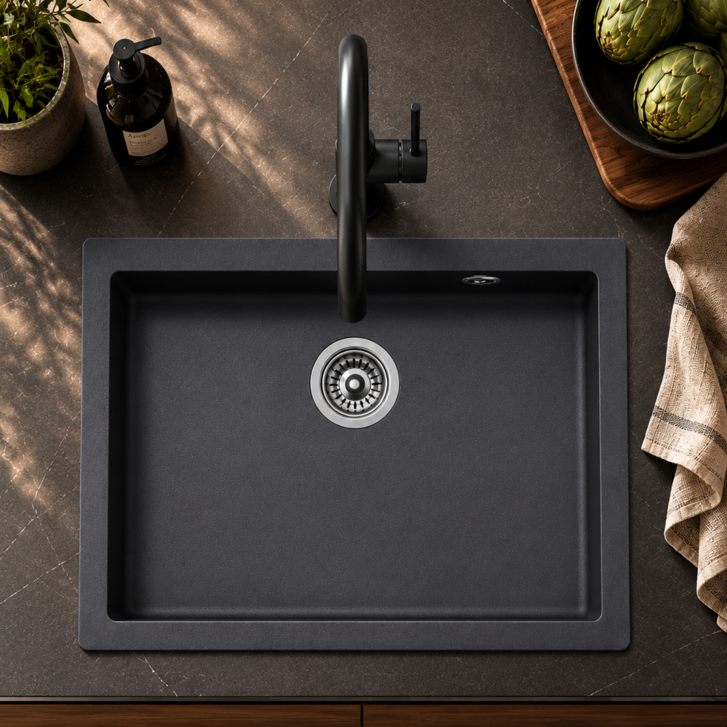 Modern Granite Kitchen Sink iKON-AES3004-1