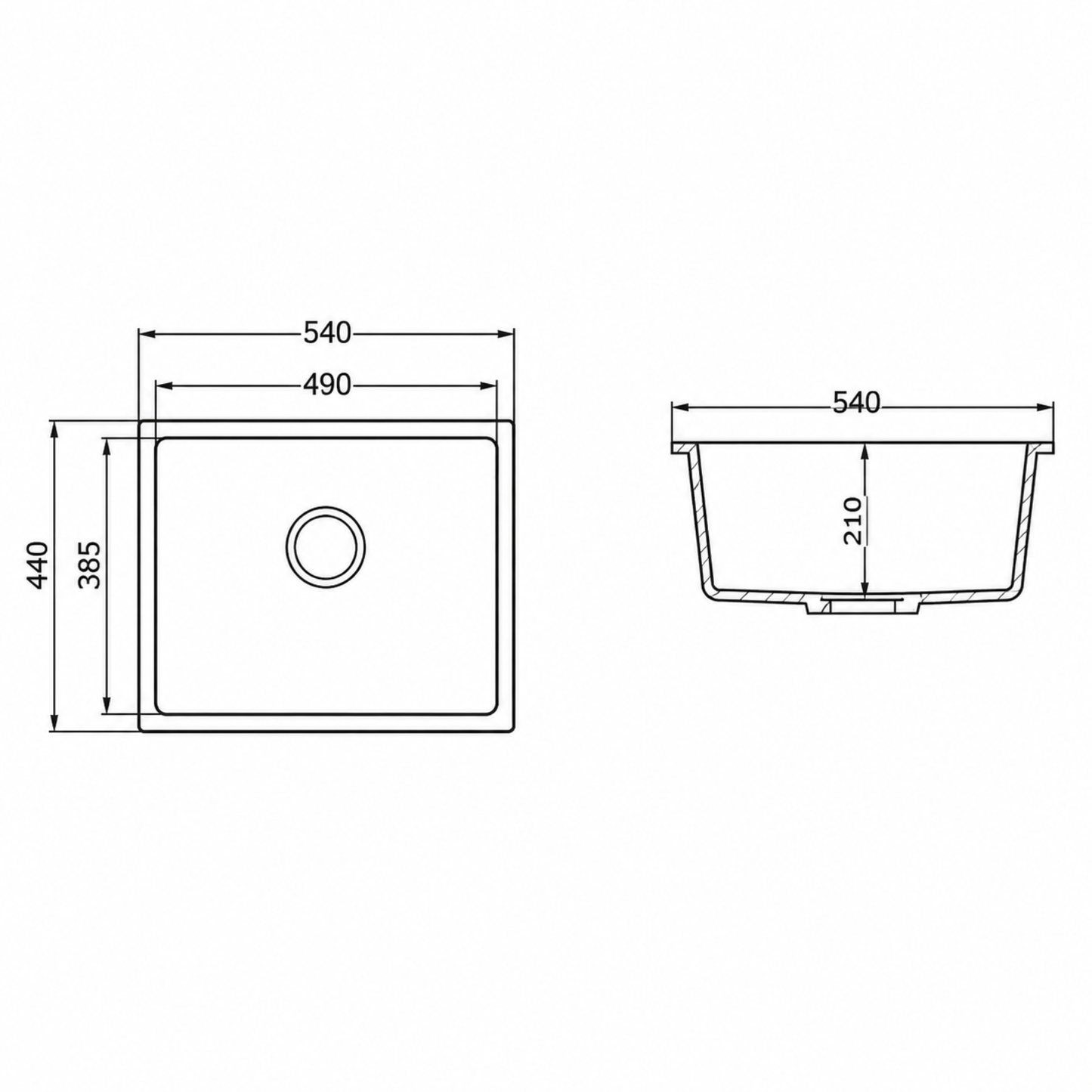 Modern Granite Kitchen Sink iKON-AES3004-1