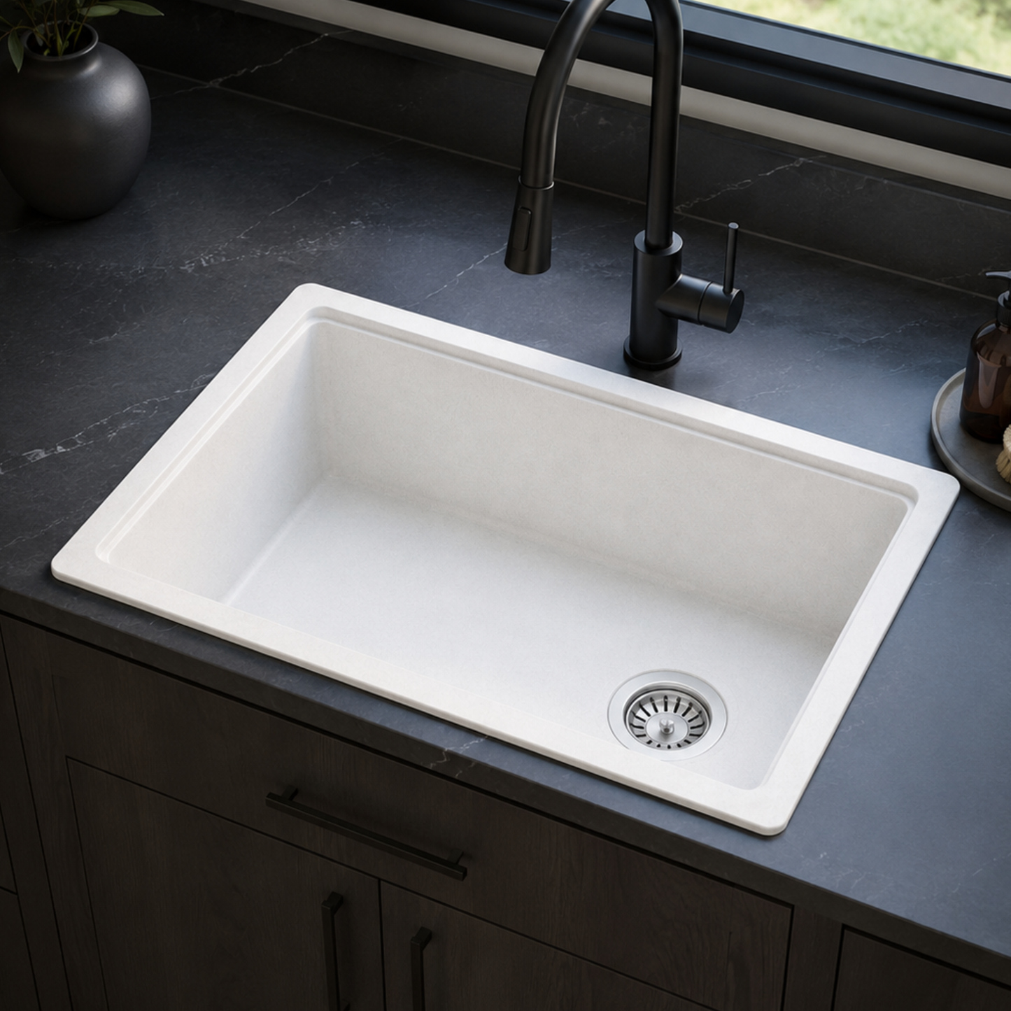 Modern Granite Kitchen Sink iKON-AMS9004