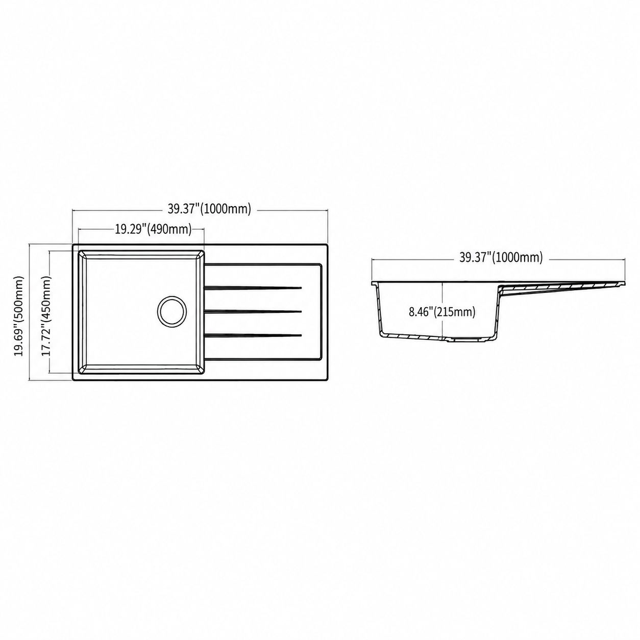 Modern Granite Kitchen Sink iKON-ASS1006B