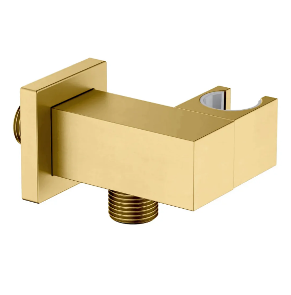 Square Brass Wall Elbow with Adjustable Shower Holder iKON-WE10