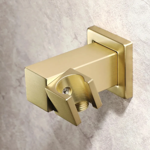 Square Brass Wall Elbow with Adjustable Shower Holder iKON-WE10