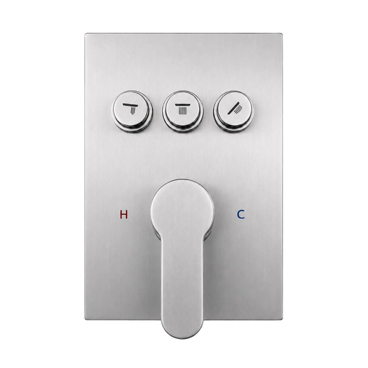 Square Wall-Mounted Concealed 3-Way Shower Valve with Pressure Balancing and Trim Plate iKON-PBV2000