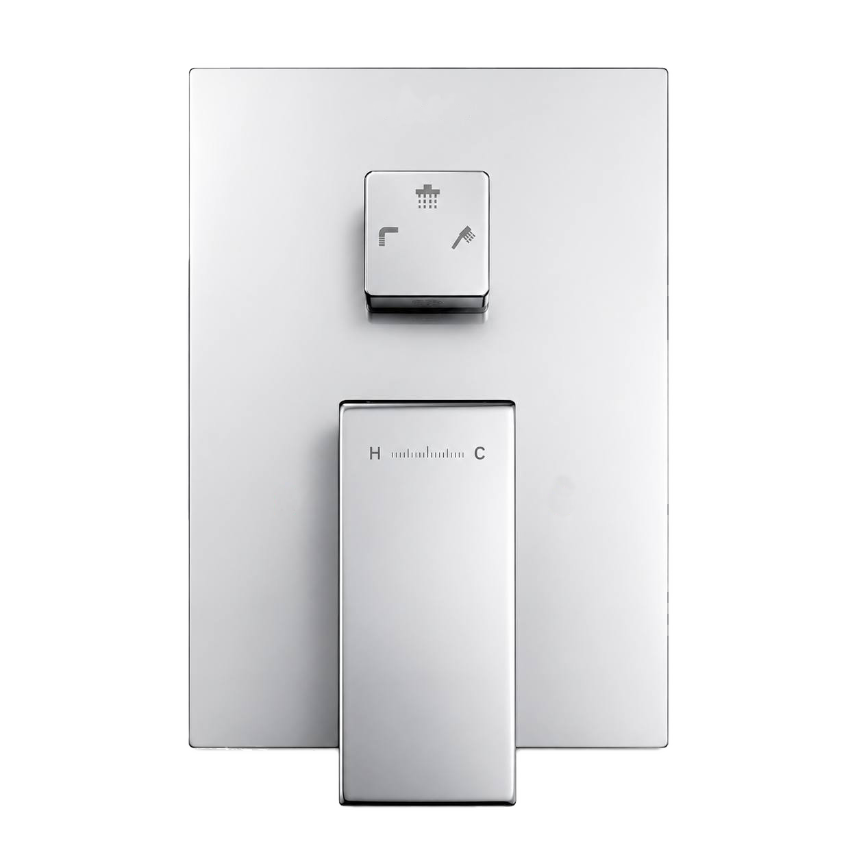 Square Wall-Mounted Concealed 3-Way Shower Valve with Pressure Balancing and Trim Plate iKON-MT603000