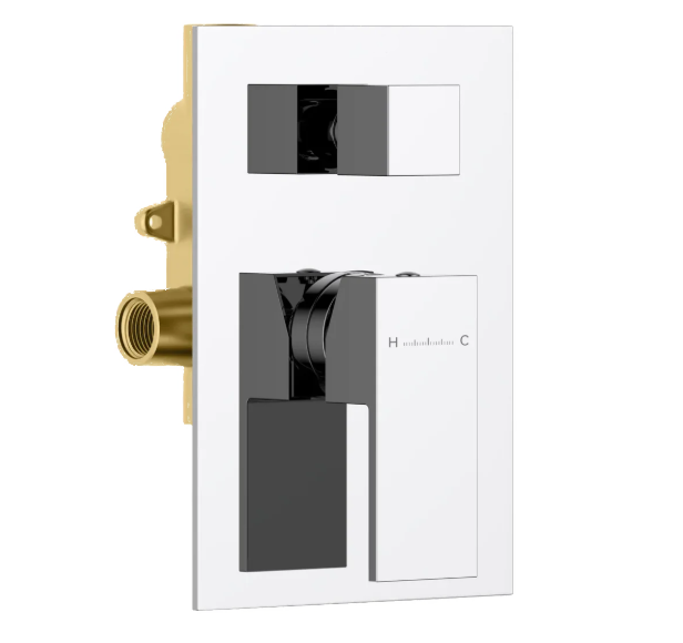 Square Wall-Concealed 2-Way Shower Valve with Trim Plate iKON-MT602100