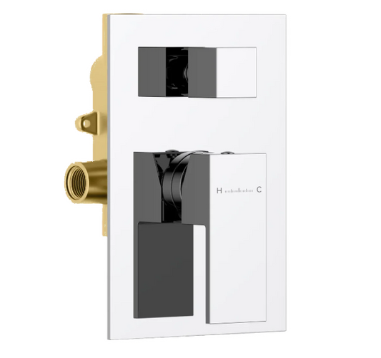 Square Wall-Concealed 2-Way Shower Valve with Trim Plate iKON-MT602100