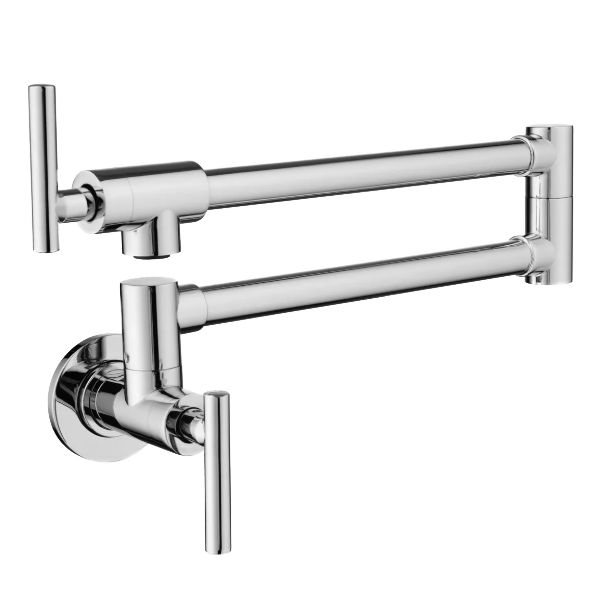 Double Swing Arm Wall-Mounted Pot Filler Faucet IKON-PF11008