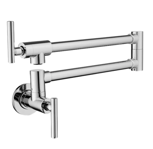 Double Swing Arm Wall-Mounted Pot Filler Faucet IKON-PF11008