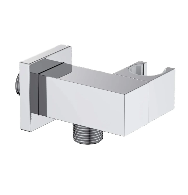Square Brass Wall Elbow with Adjustable Shower Holder iKON-WE10