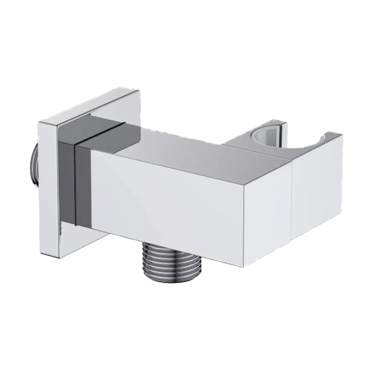 Square Brass Wall Elbow with Adjustable Shower Holder iKON-WE10