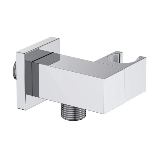 Square Brass Wall Elbow with Adjustable Shower Holder iKON-WE10
