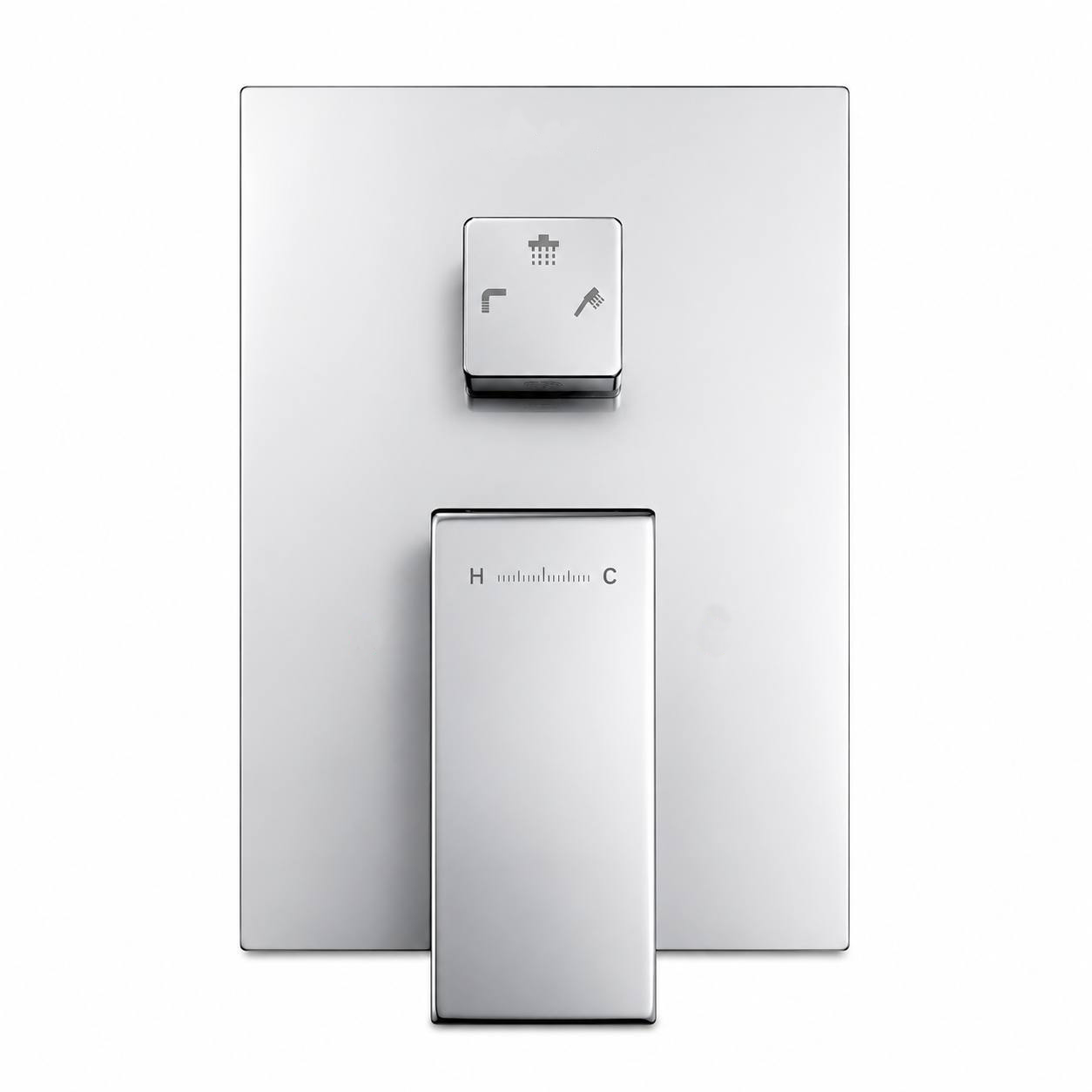 Square Wall-Mounted Concealed 3-Way Shower Valve with Pressure Balancing and Trim Plate iKON-MT603000