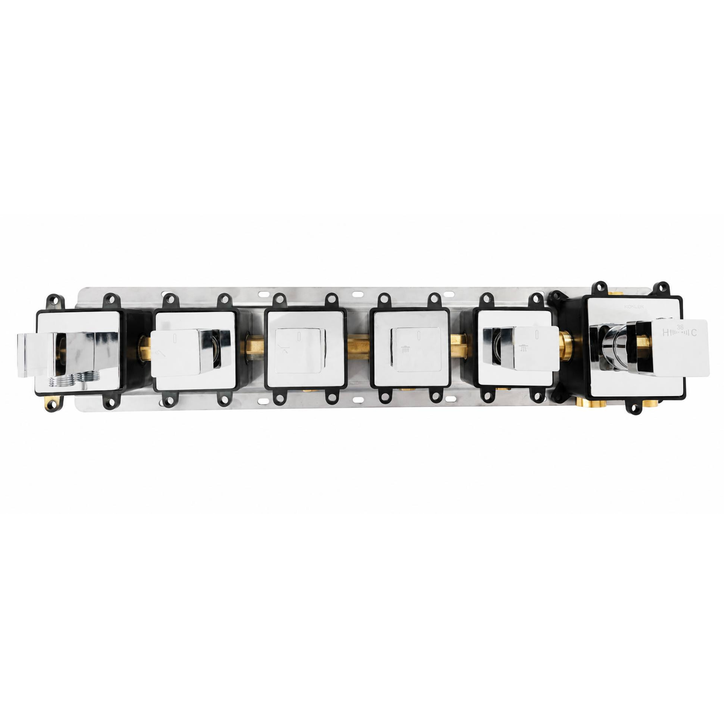 4-Way Thermostatic Shower Rough-In Valve with Integrated Mounting Rail & Protective Boxes iKON-AH514100