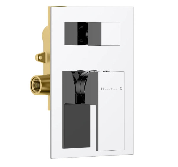 Square Wall-Concealed 2-Way Shower Valve with Trim Plate iKON-MT602100