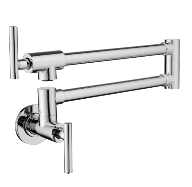 Double Swing Arm Wall-Mounted Pot Filler Faucet IKON-PF11008