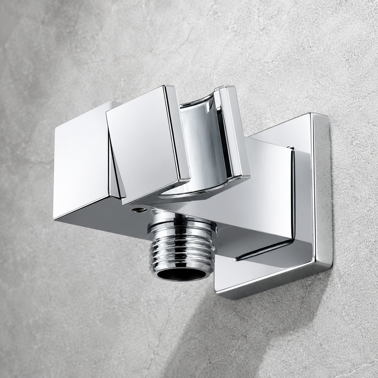 Square Brass Wall Elbow with Adjustable Shower Holder iKON-WE10