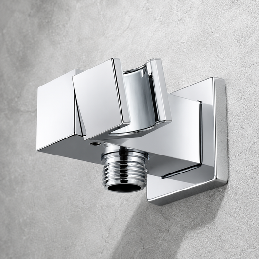 Square Brass Wall Elbow with Adjustable Shower Holder iKON-WE10