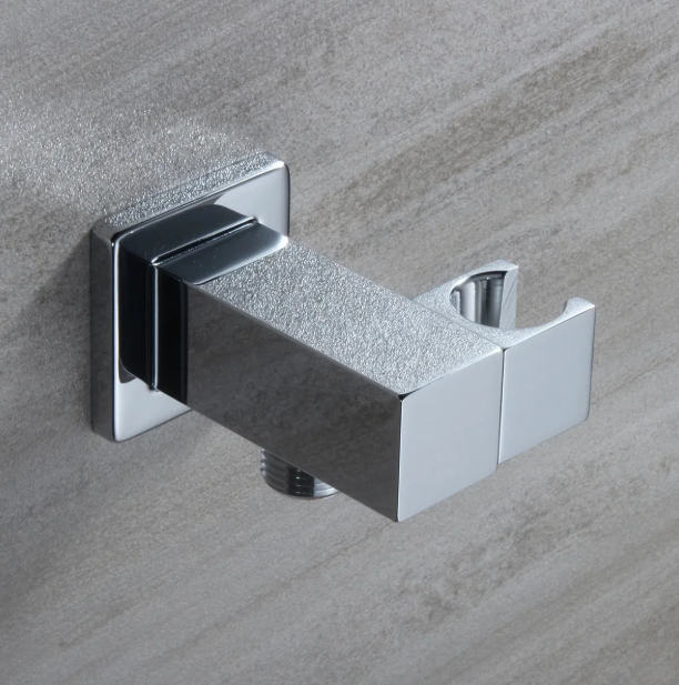 Square Brass Wall Elbow with Adjustable Shower Holder iKON-WE10