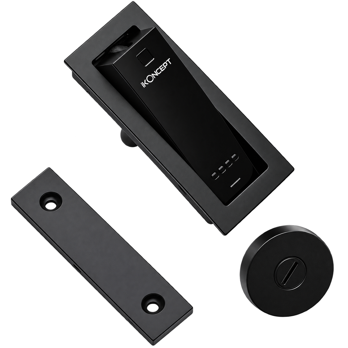 Flush Privacy Lock iKON-ST758 (Matte Black) for Pocket & Sliding Doors