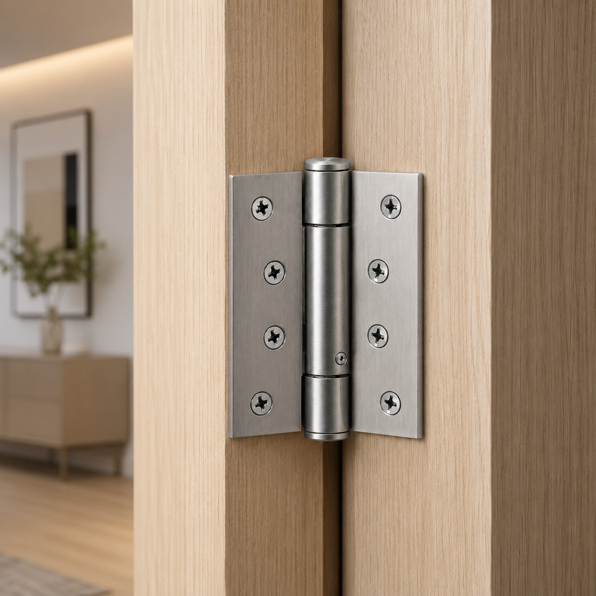Satin Steel Ball Bearing iKON-F202 Hinges for Interior Doors (102x102x3mm)