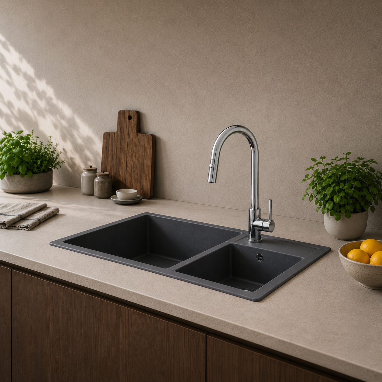 Modern Granite Kitchen Sink iKON-AFD6005