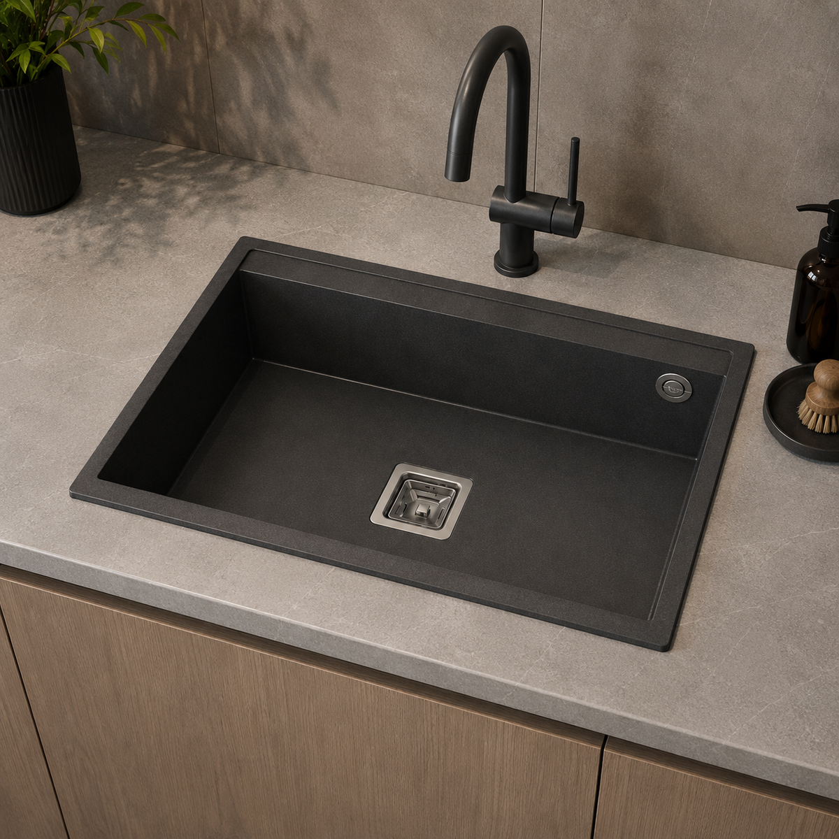 Modern Granite Kitchen Sink iKON-ADS5002