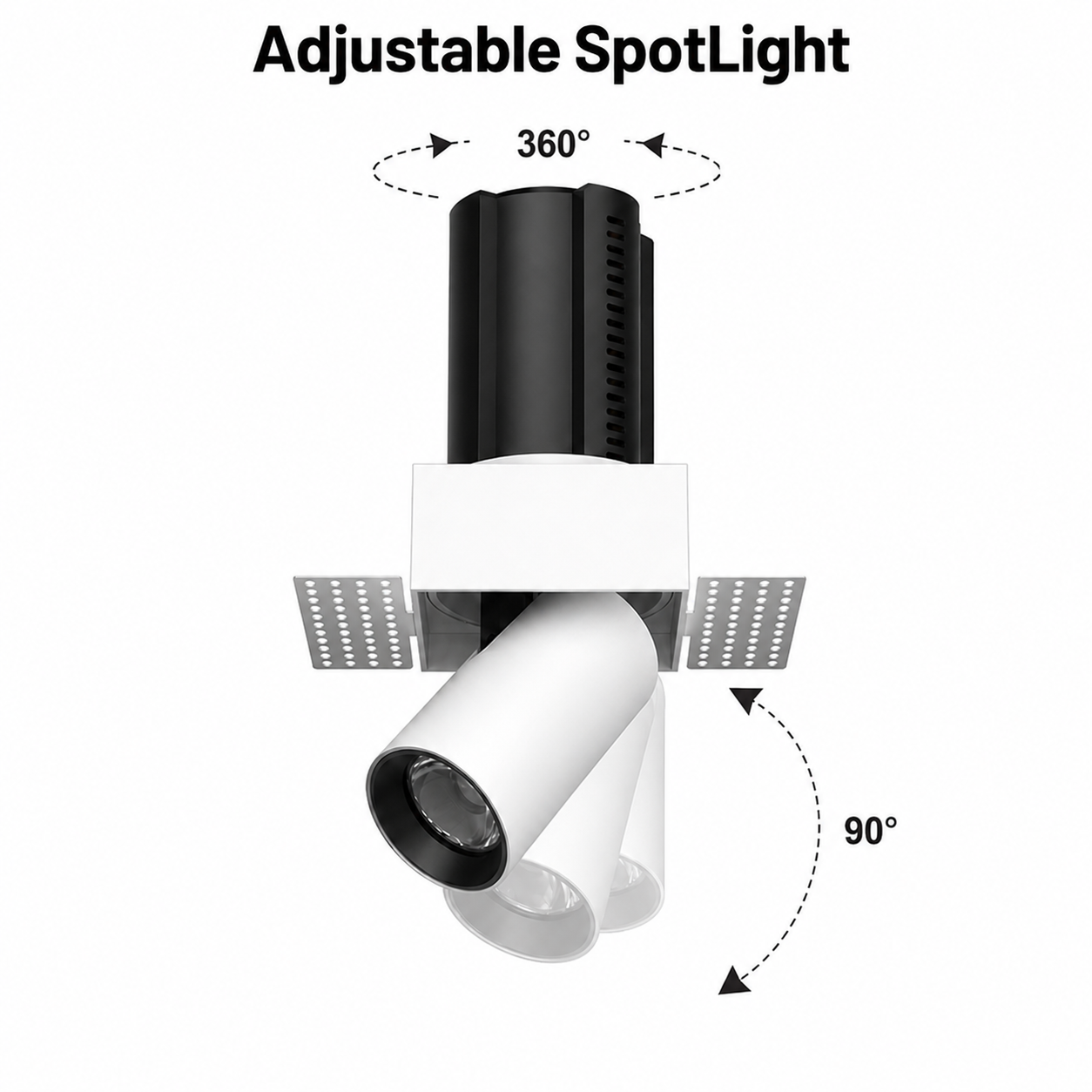 Square Trimless stretchable spotlight iKON-DL02-12W-STL