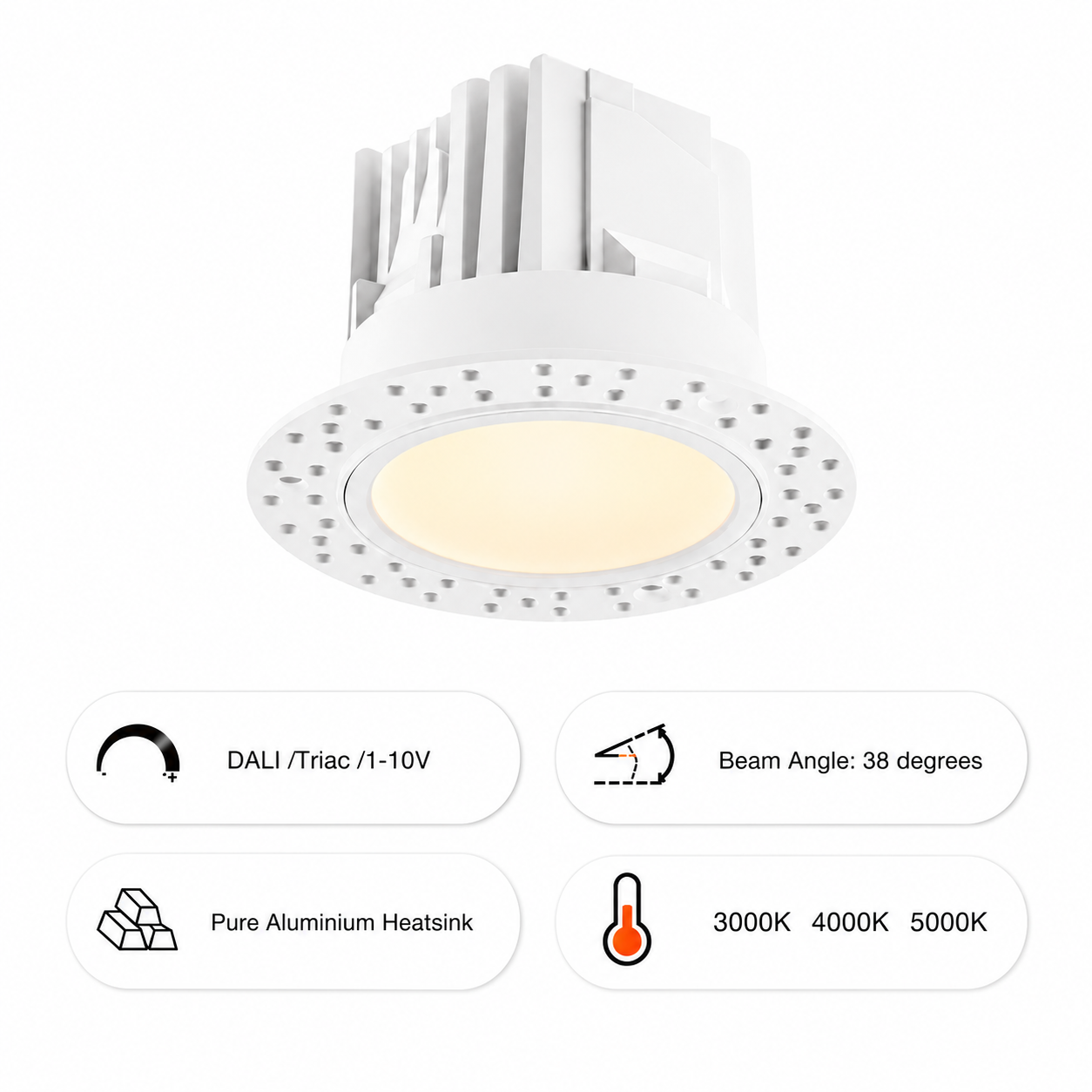 Round Trimless iKON-DL03-10W-RTL Downlight