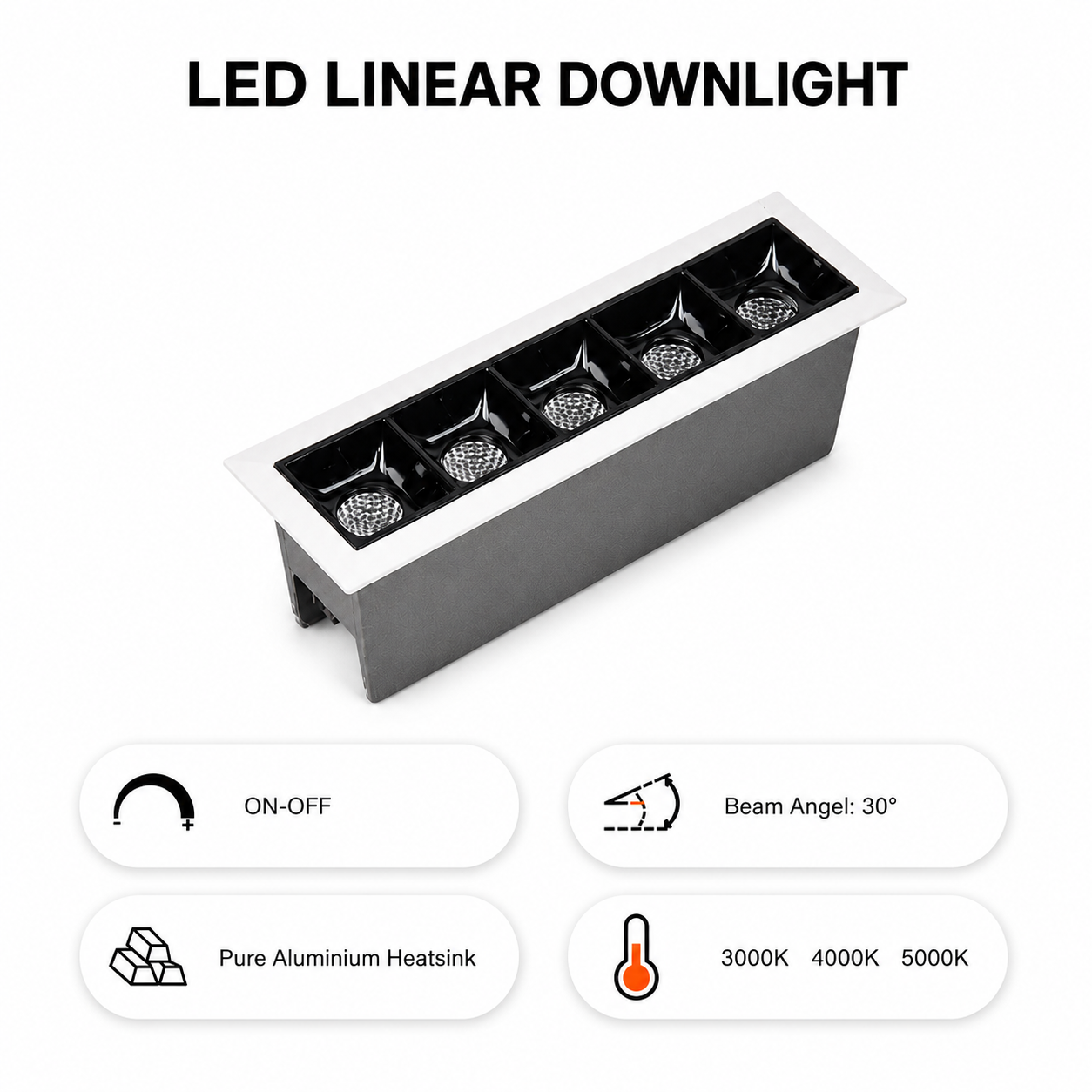 LED Linear Downlight iKON-DL04-5W-T
