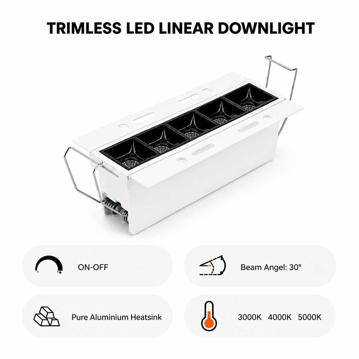 Trimless LED Linear Downlight iKON-DL04-5W-TL