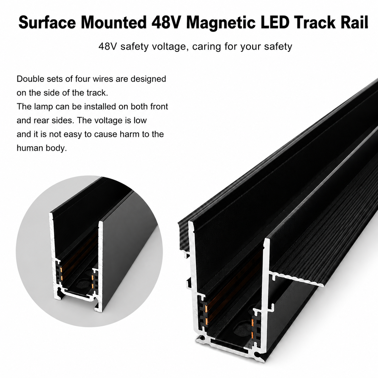 Recessed Magnetic Track Rail iKON-MAG-TR-R-3000