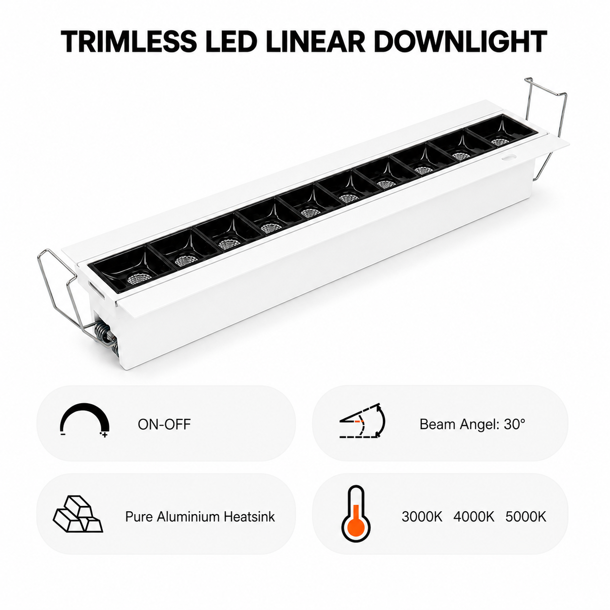 Linear Trimless Downlight iKON-DL04-12W-TL