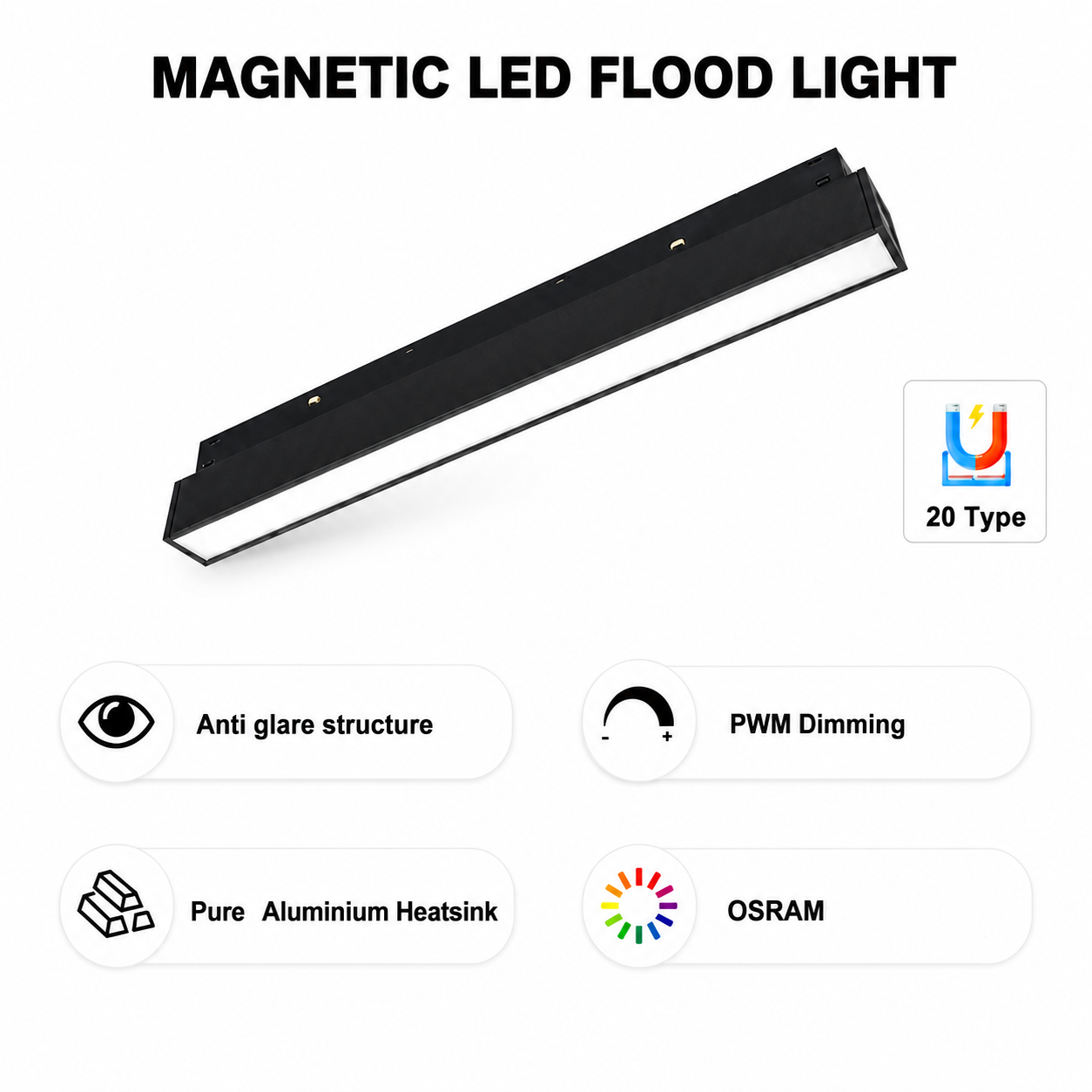 48V Magnetic Flood Light iKON-MAG01-FD-10W