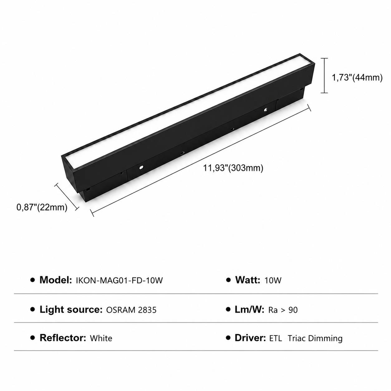 48V Magnetic Flood Light iKON-MAG01-FD-10W