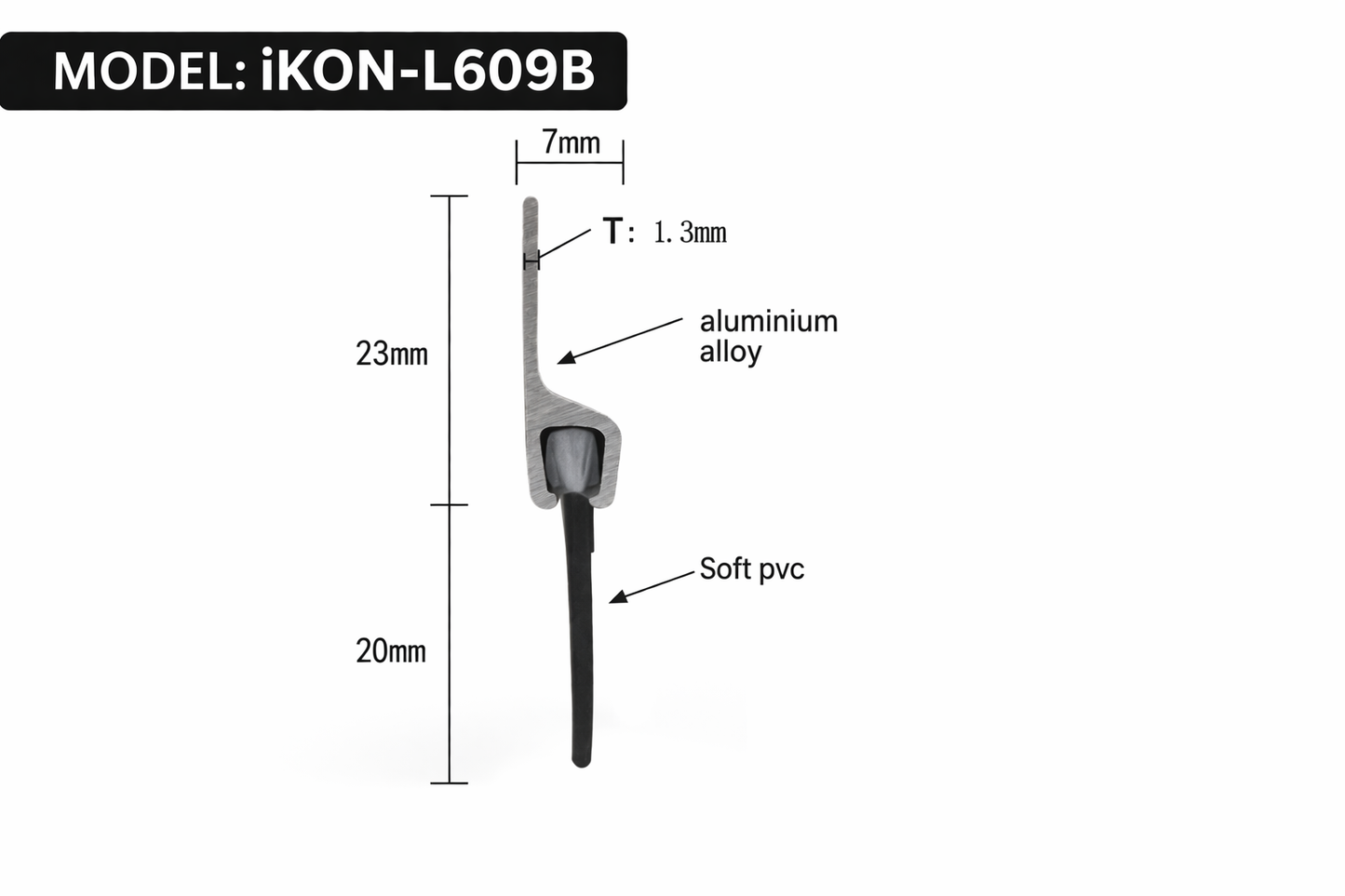 Heavy-Duty Door bottom seal iKON-L609B