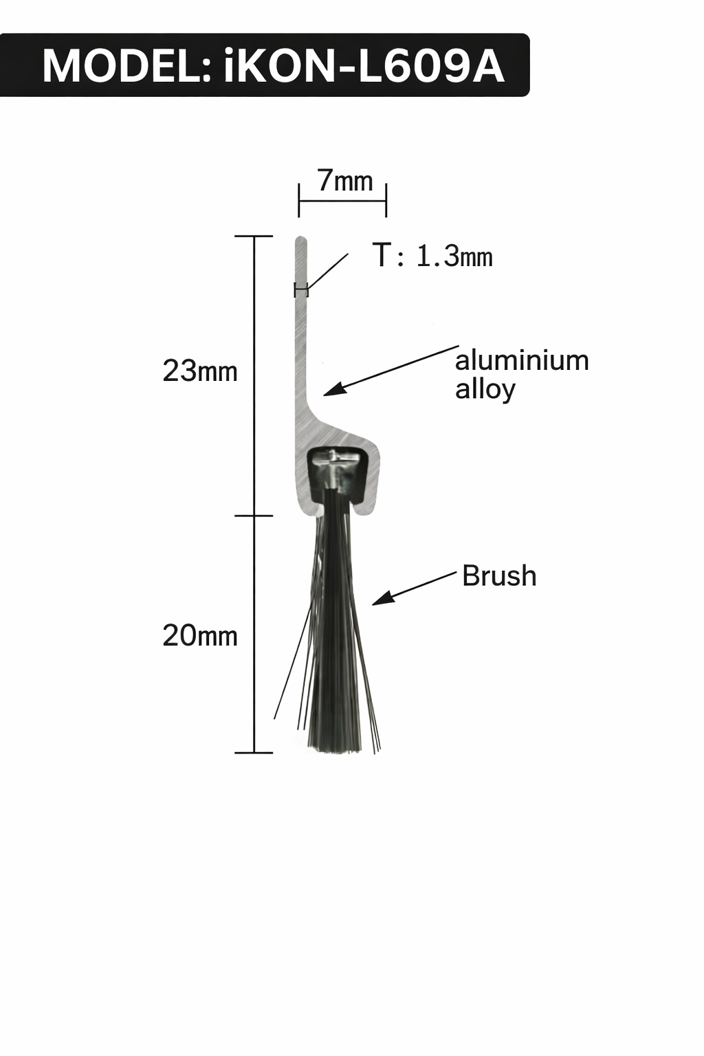 Heavy-Duty Door bottom seal iKON-L609A