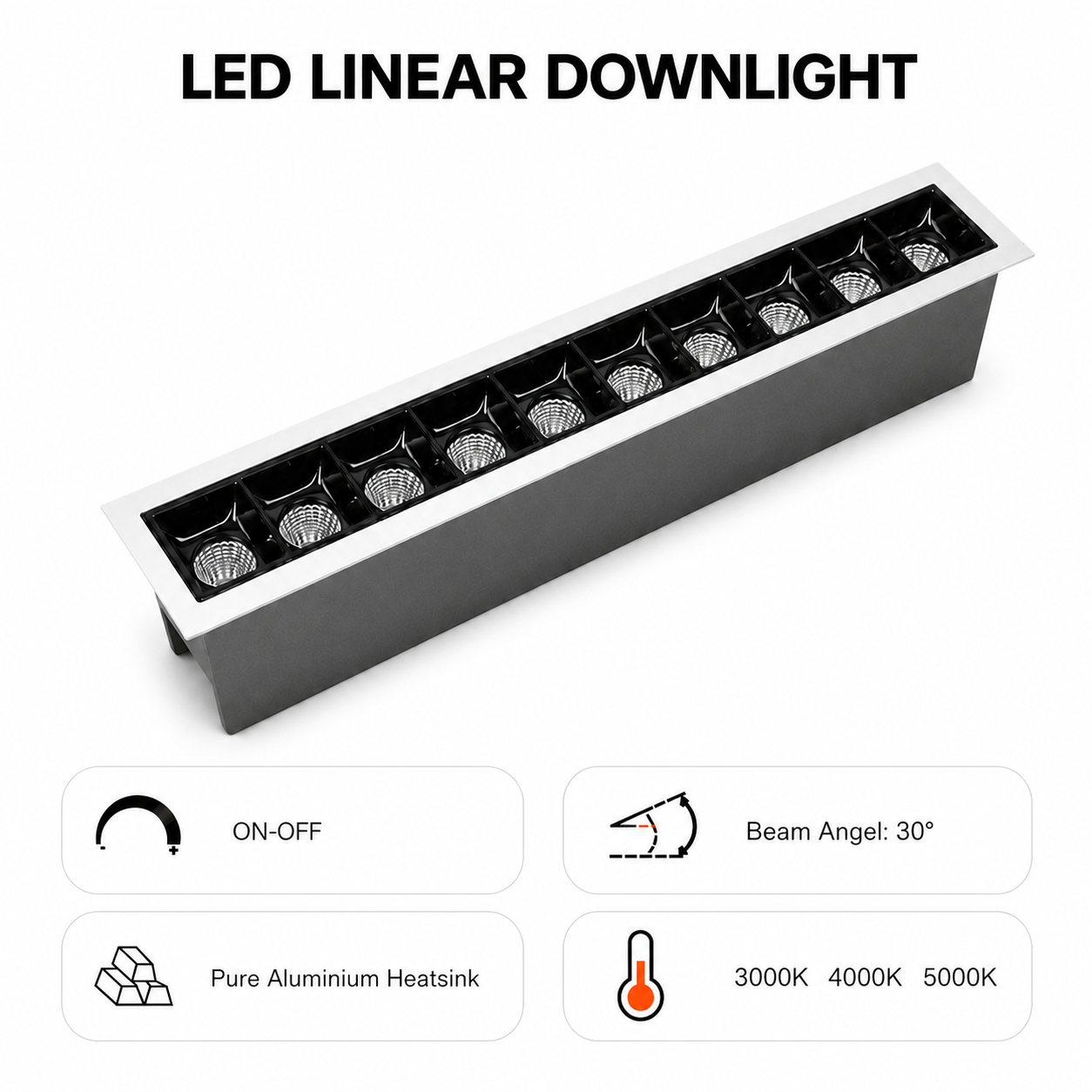 LED Linear Downlight iKON-DL04-12W-T