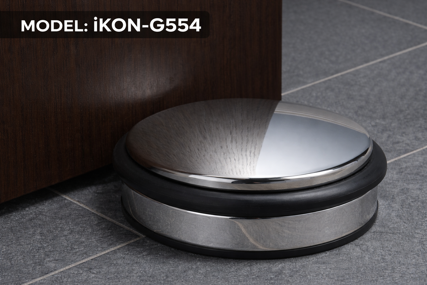 Heavy-Duty Stainless Steel No Drill Floor Door Stopper Door iKON-G554