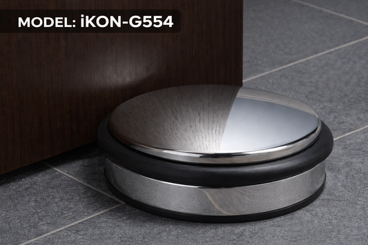 Heavy-Duty Stainless Steel No Drill Floor Door Stopper Door iKON-G554
